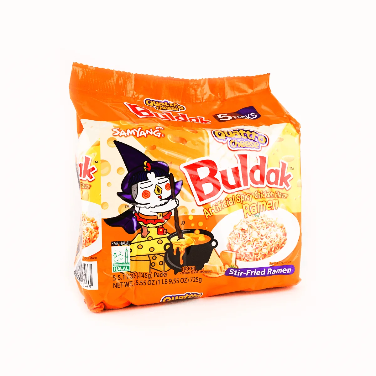 [4Packs]Buldak Noedels Quattro Kaas Hete Kip Smaak Roergebakken Ramen - 5 Packs * 5.11Oz. Maar Trending Op Tiktok', 725.00G