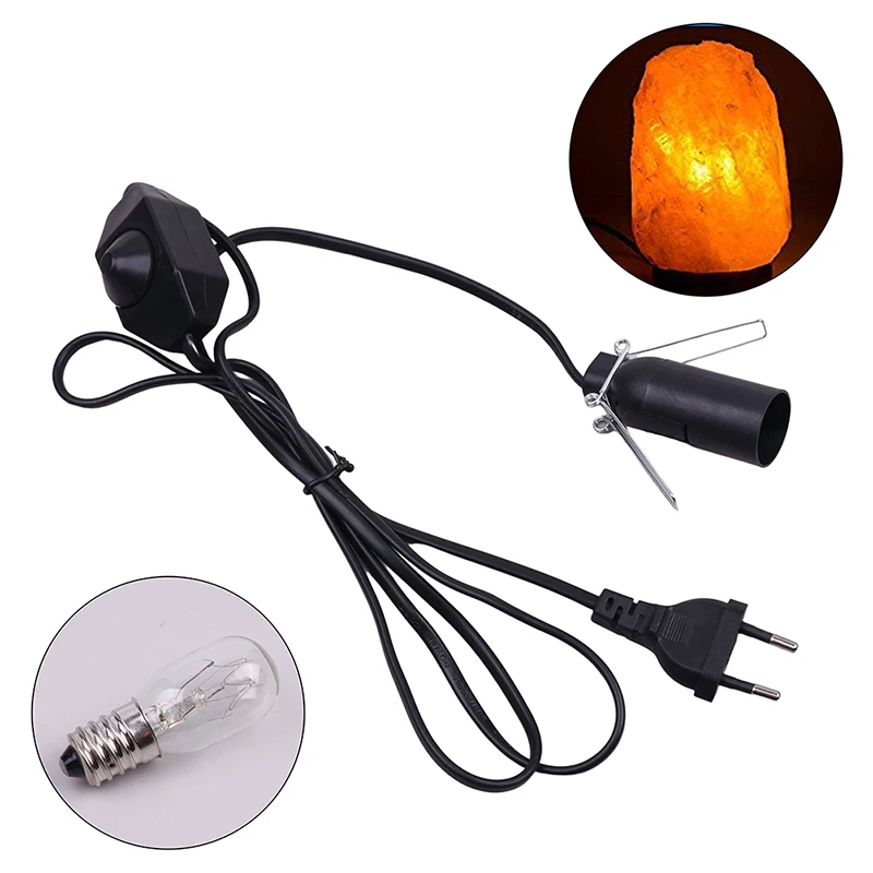 1.5m Power Cord Cable with Dimmer ON OFF Switch Metal Clip E14 E12 Base Hanglamp Holder Socket Plug Cord for Salt Rock Lava Lamp