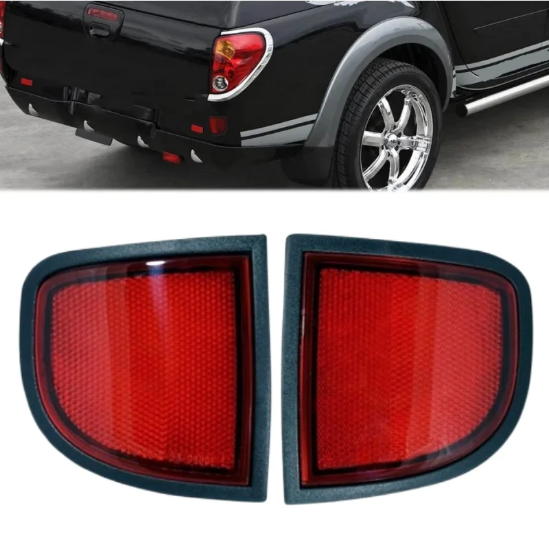 

1 пара отражателей заднего бампера без лампы для Mitsubishi L200, указатель поворота, сигнальная лампа заднего хода, стоп-сигнал, автомобильные аксессуары