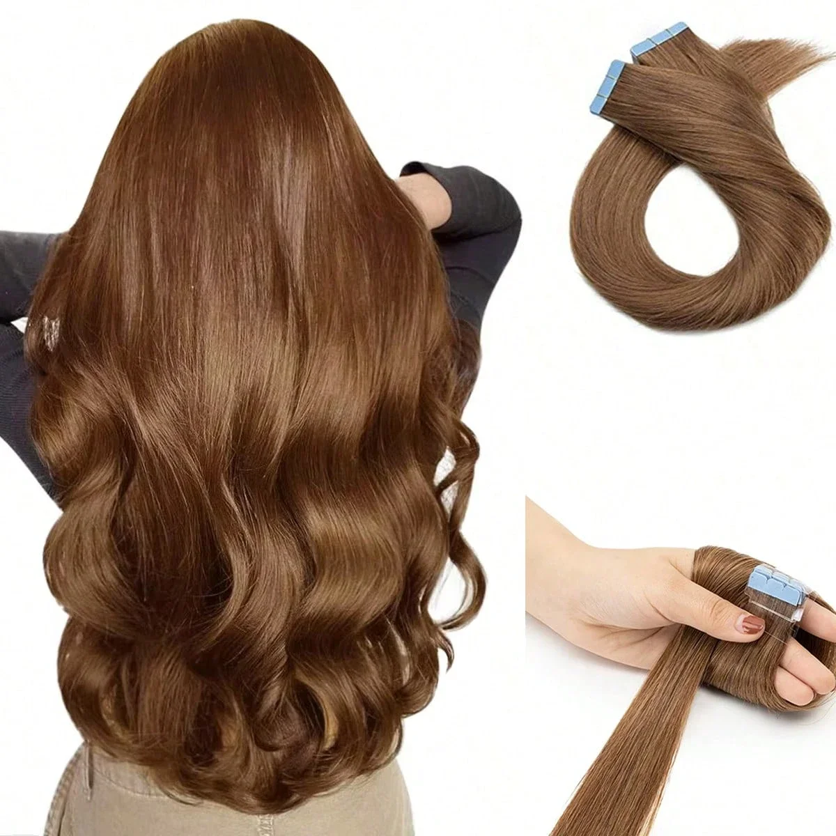 

Парик Джесси 6 # Каштаново-коричневые накладные пряди из натуральных волос на ленте, 20 шт./50 г, 16-26 дюймов, для придания объема, естественный вид