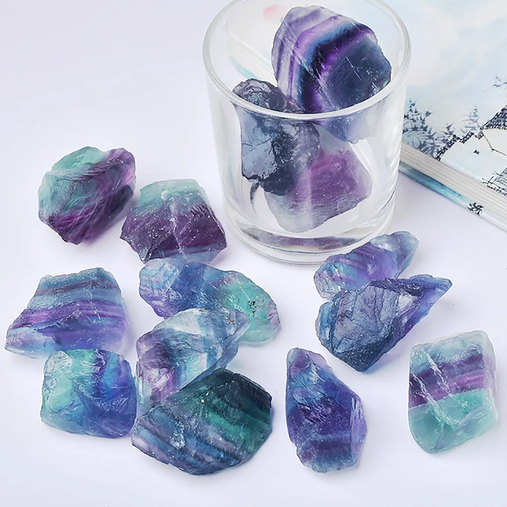 Natural Color Fluorite Crystal Fish Tank Rock Minerals Specimen Mineral Decorative Bulk Irregular Shape Expanded Fragrant Stone