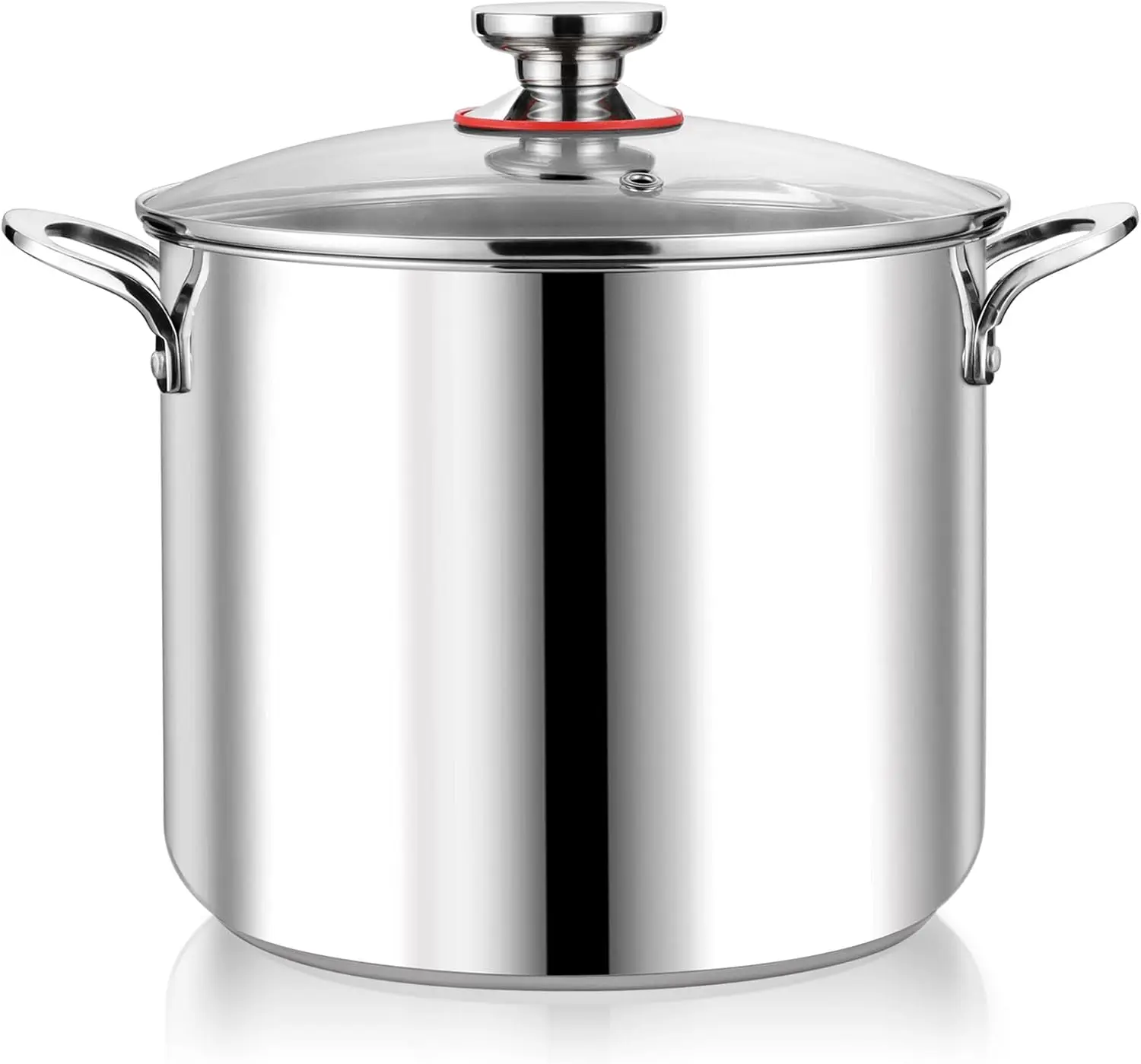 

12 Quart Stainless Steel Stock Pot with Lid, Large Cookware for Pasta Soup on Induction Gas Electric Stoves, Dishwasher Safe