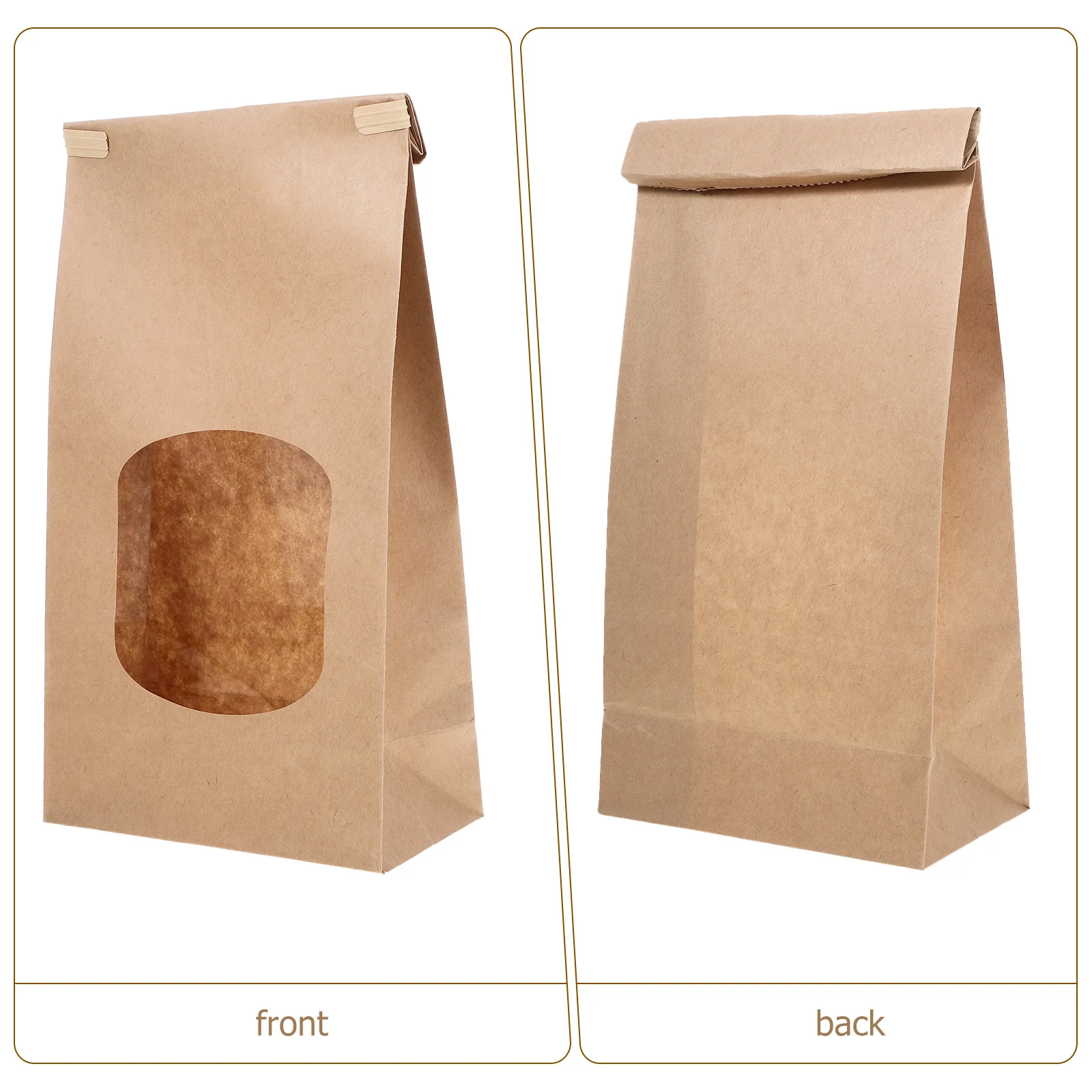

50Pcs Kraft Paper Bread Bags Baked Food Packaging Storage Bag Homemade Bread Bag with Window Multi-Function Treat Bags