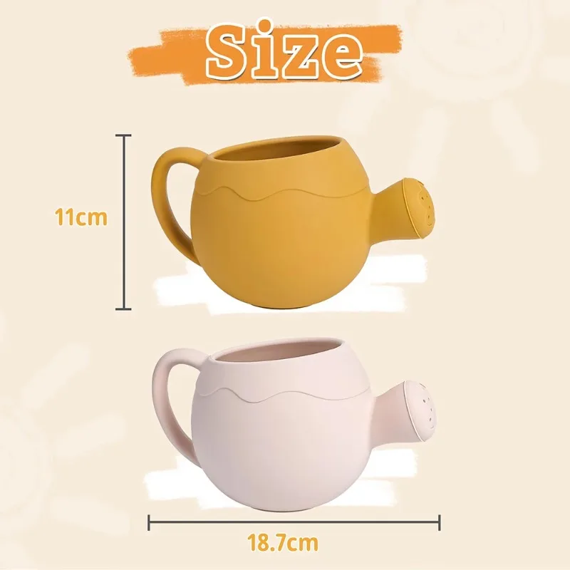 Regadera con aspersor, bonito jardín de dibujos animados para niños, botella de flores de silicona para el hogar, juguete de baño con pulverizador para playa, educación temprana