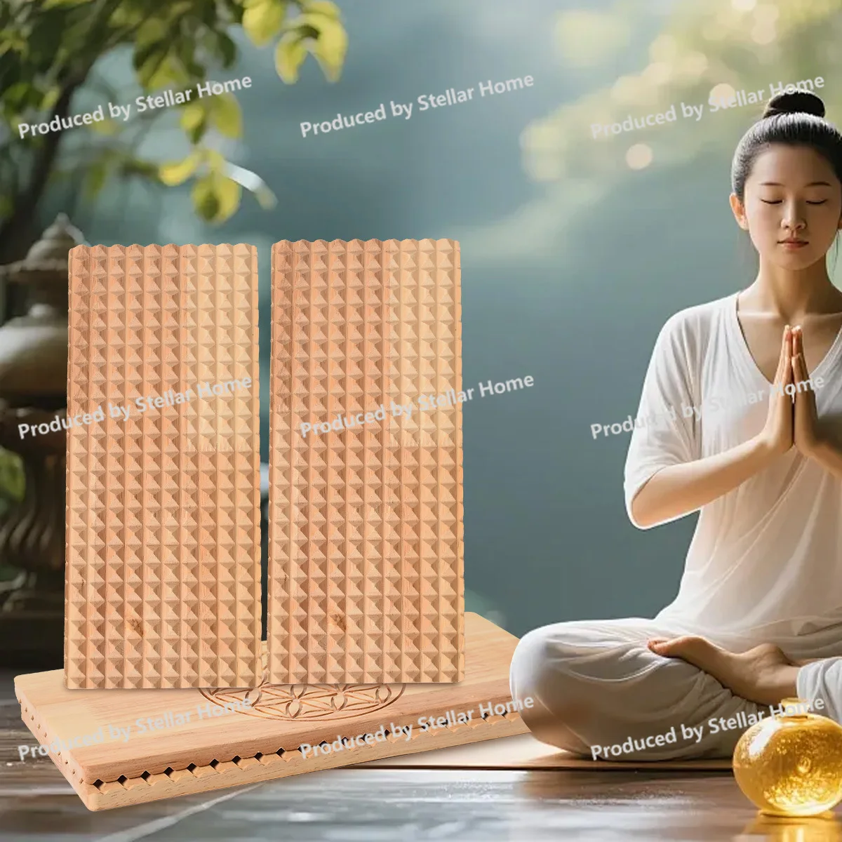Acupoint Press Square Foot Massage Board Yoga Board Meditation Yoga Practice Board Acupuncture Massage Relaxation