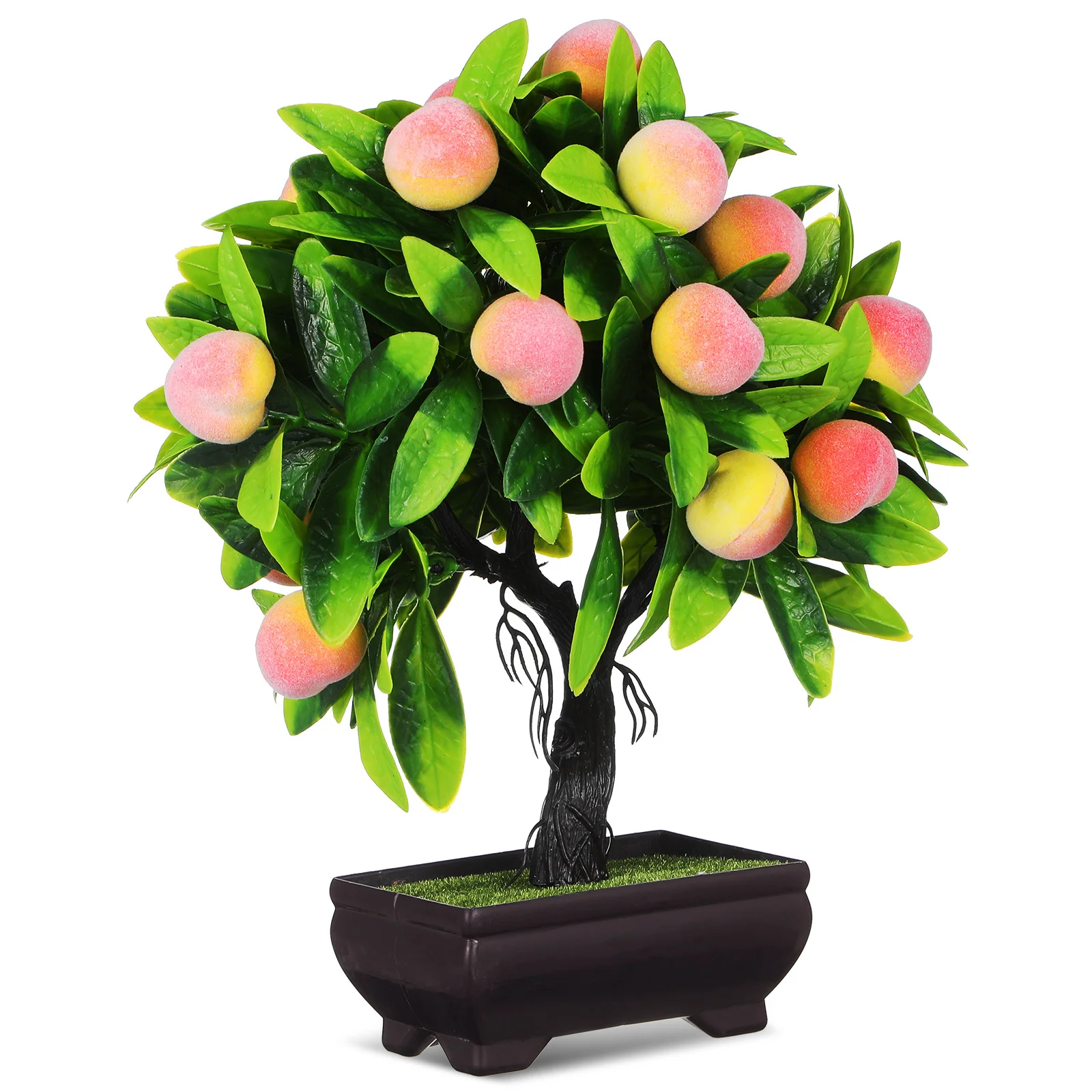 

25Cm Artificial Bonsai Tree Lifelike Peach Blossoms Serene Office Decor Bonsai Tree Miniature Trees