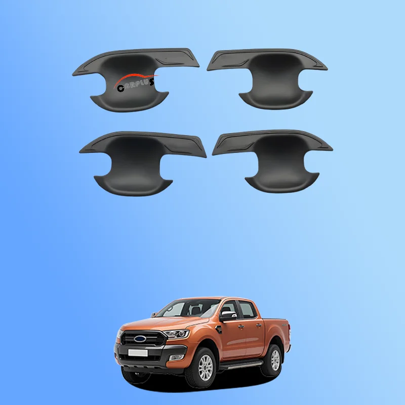 لفورد رينجر رابتور 2018-2020 ABS الملحقات السوداء مقبض الباب إكسسوارات خارجية لأبواب السيارات طقم الجسم الملحقات الخارجية