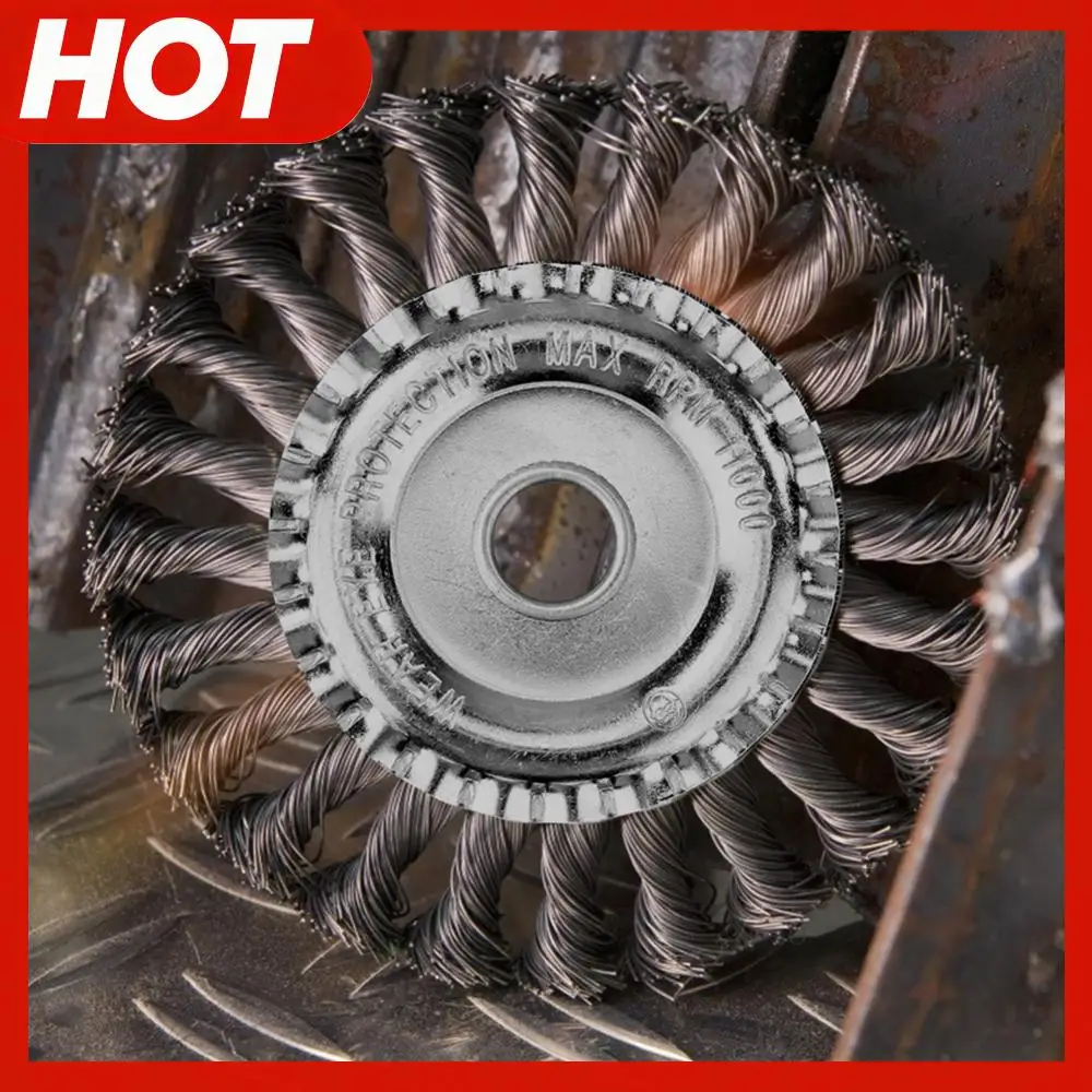 

4/5-дюймовое колесо щетки для сорняков, встроенная крепежная пластина, колесо с узлом, щетка из стальной проволоки, триммерная головка, аксессуары для садовых электроинструментов