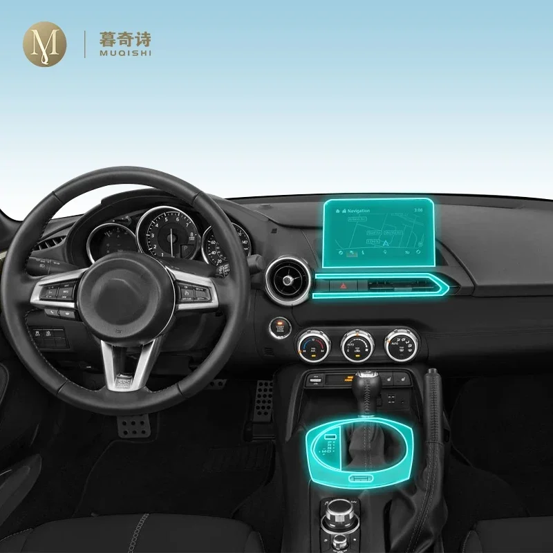 For Mazda MX5 2022-2024 Car Interior protection film TPU transparent self-adhesive Paint film console Anti scratch Sticker refit