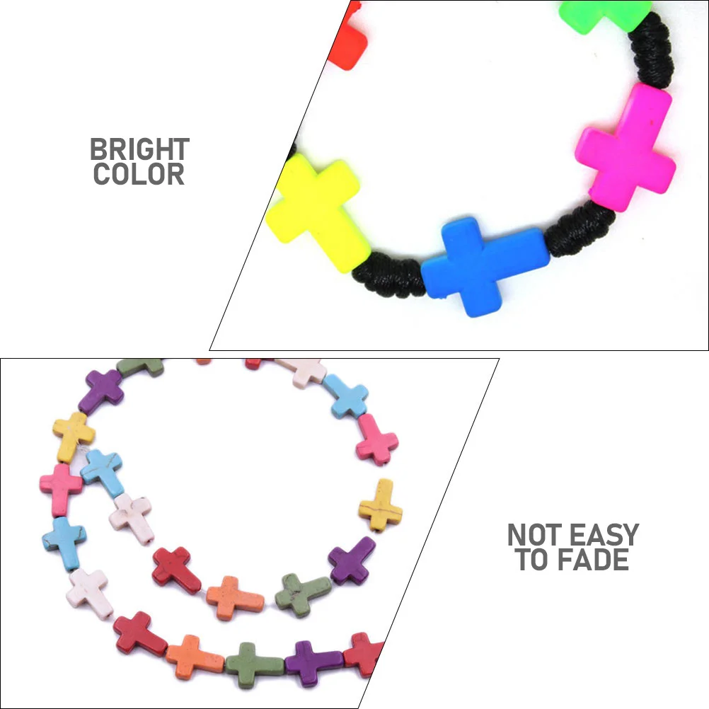 500Pcs Acrylic Cross Beads Plastic DIY Jewelry Making Beads Craft Spacer for Bracelets Necklaces Multi-Purpose Cross Loose Bead