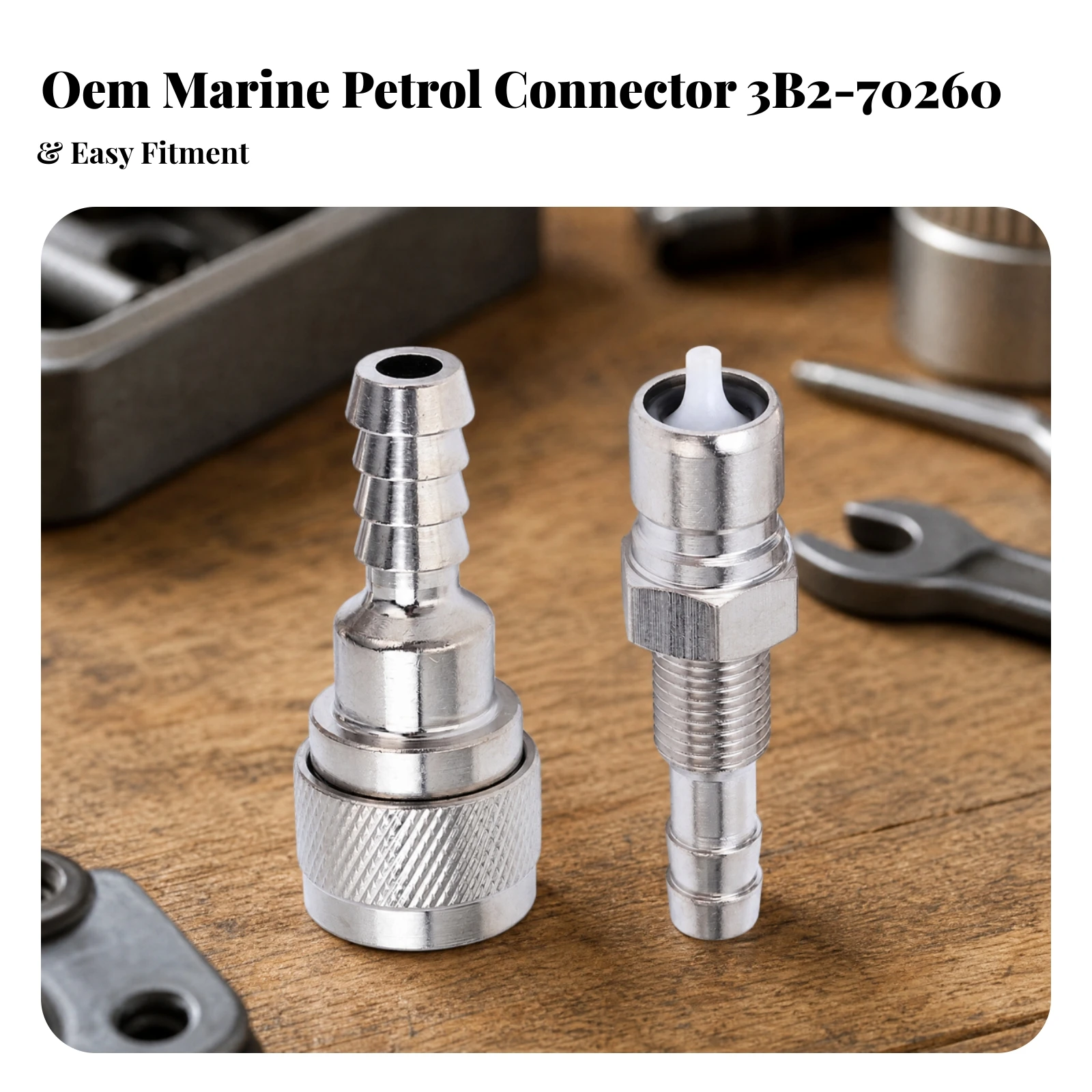 Outboard Fuel Line Connector with Barbed Hose Connections Marine-Grade Fuel-Line Connector Assembly Replacement OEM Quality