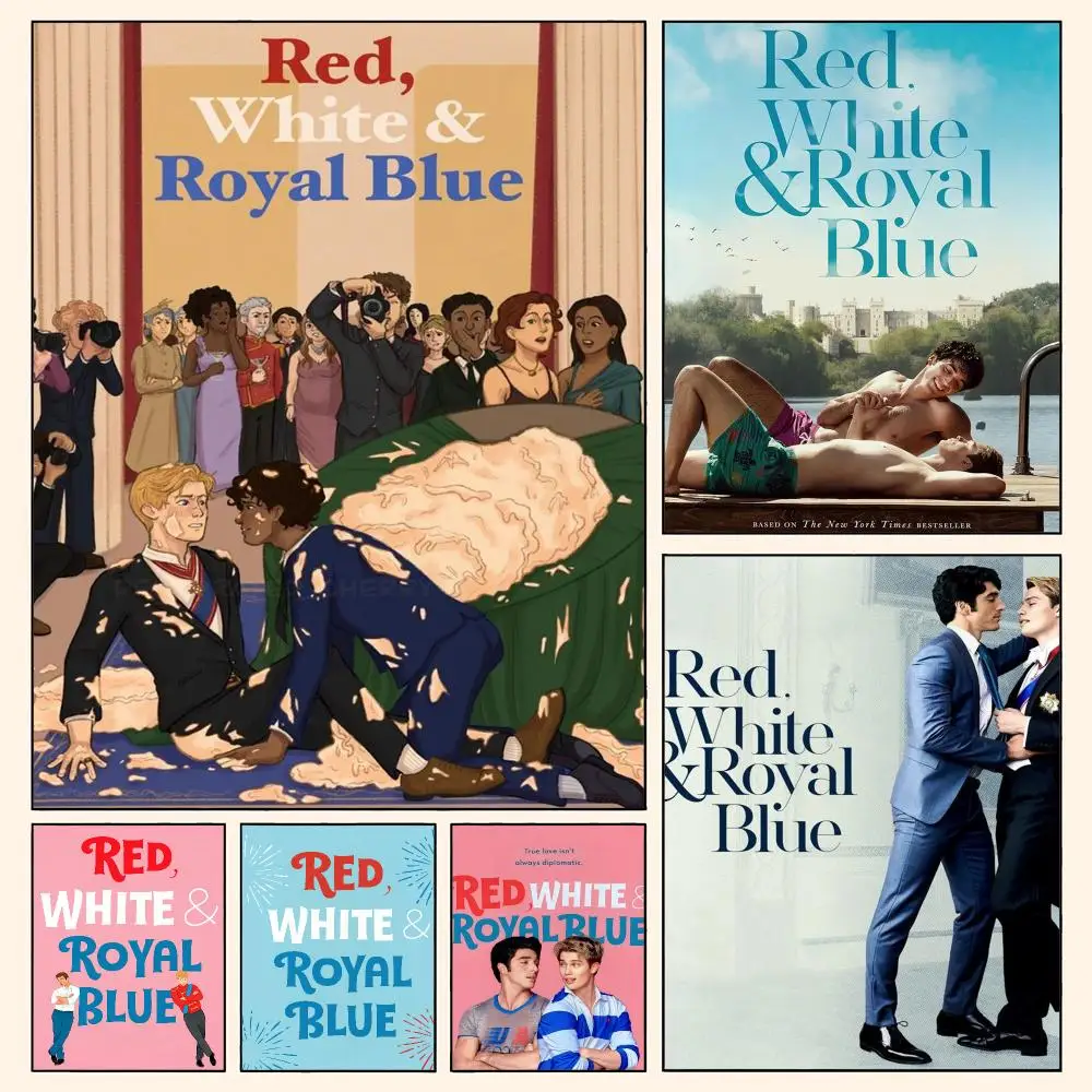 Film Red White And Royal Blue Poster Waterproof HD Modern Peel And Stick Wall Decor Living Room Dorm Garage