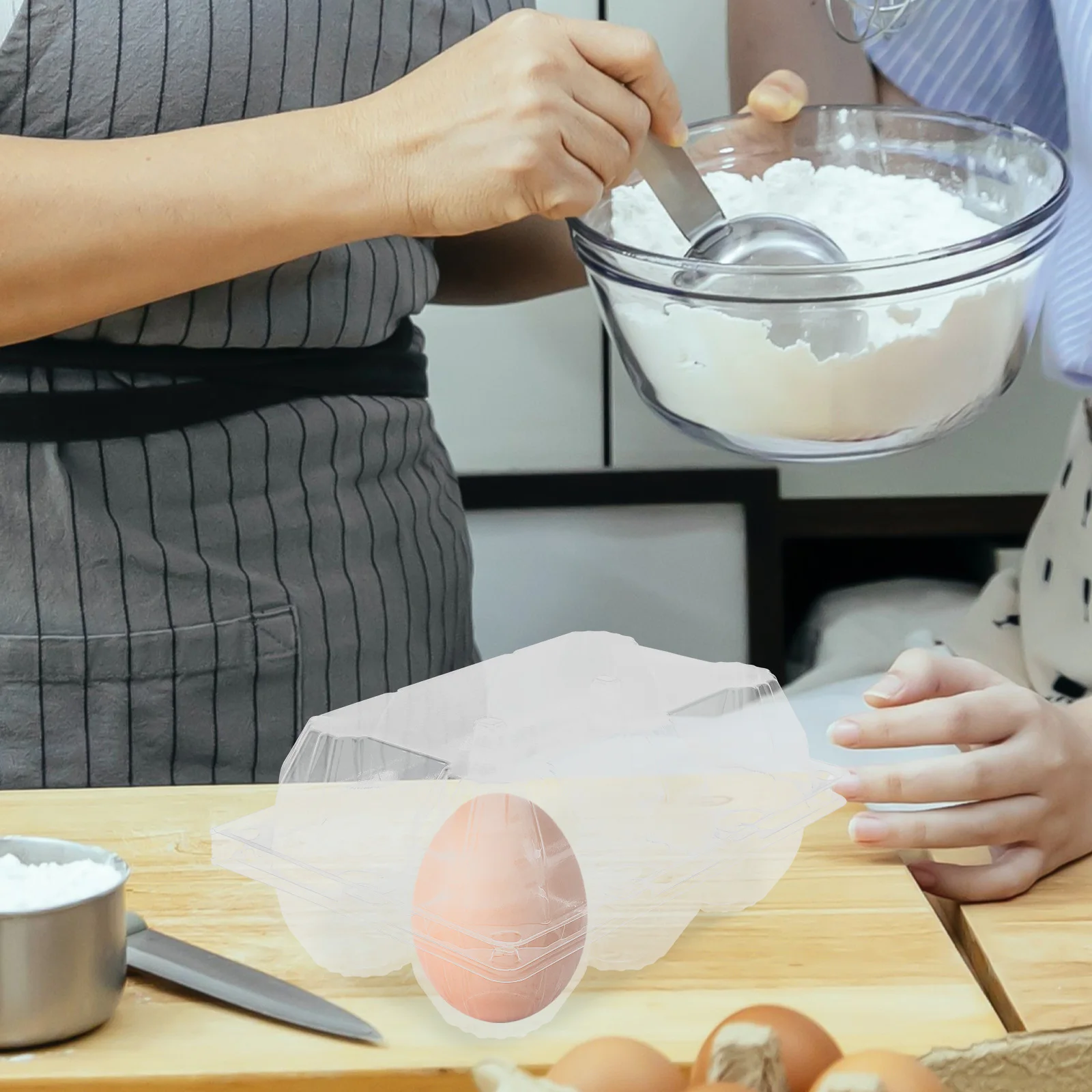 

6pcs Goose Packaging Box Clear PVC Container Holder for Refrigerator Camping Display Plastic Carton Storage Solution Egg Cartons