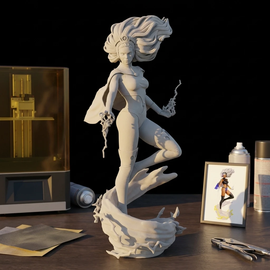 1/24 1/18 1/12 Ororo, kits de modelos de garaje impresos en 3D sin pintar y sin ensamblar (requiere pintura y ensamblaje)