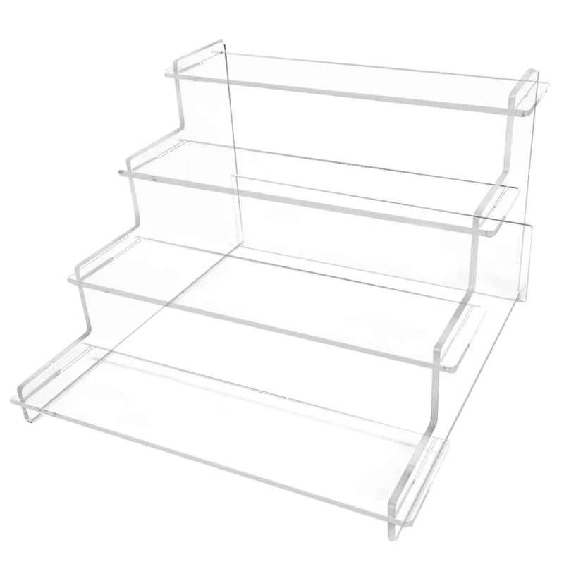Suporte exibição 4 camadas, brinquedos, expositor varejo, rack para cupcake, sobremesa, maquiagem,