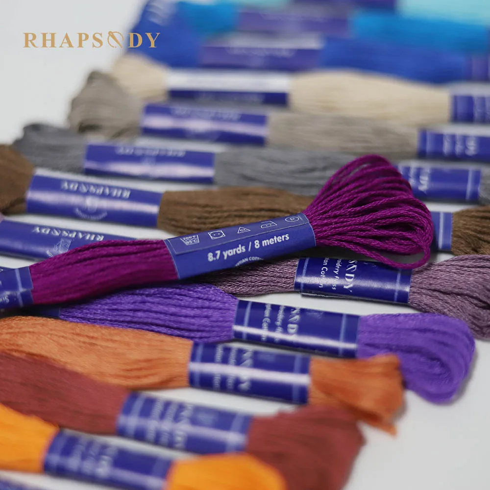 Rhapsodie dmc Qualität ägyptische Baumwolle Stickerei Zahnseide 6 Strang doppelt mercer isierten Kreuz stich faden 12 Farben Set 8 Meter Strang – Detail 37