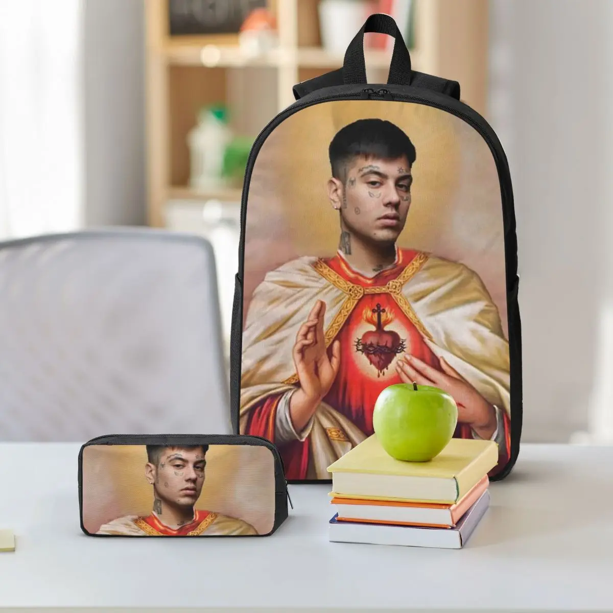Duki Rapper Rockstar Music Backpack Boys Girls BookBag School Bag Shoulder Bags 3ps Insulated Lunch Bag Pencil Case