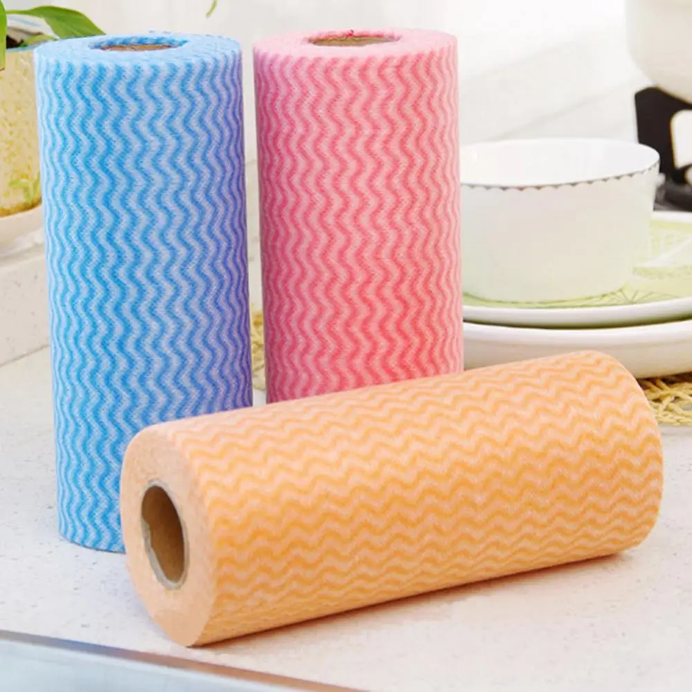 50Pcs/Roll Disposable Washing Dish Cloth Cleaning Cloth Non-stick Oil Dish Towel Rags Napkins Cleaning Towel Kitchen Wiping Rags