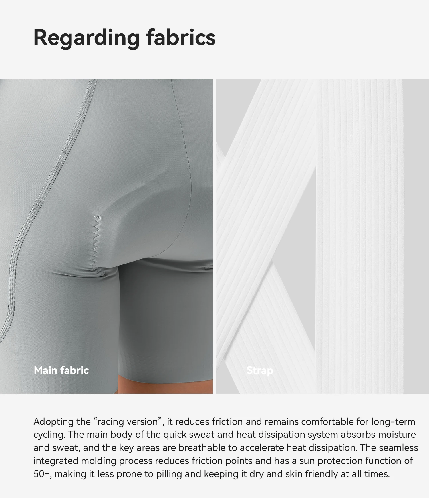 ROCKBROS Sommer-Radhose mit Trägern, Leicht, Elastisch, Atmungsaktiv, mit Polsterung, Damen-Radhose – Detail 9