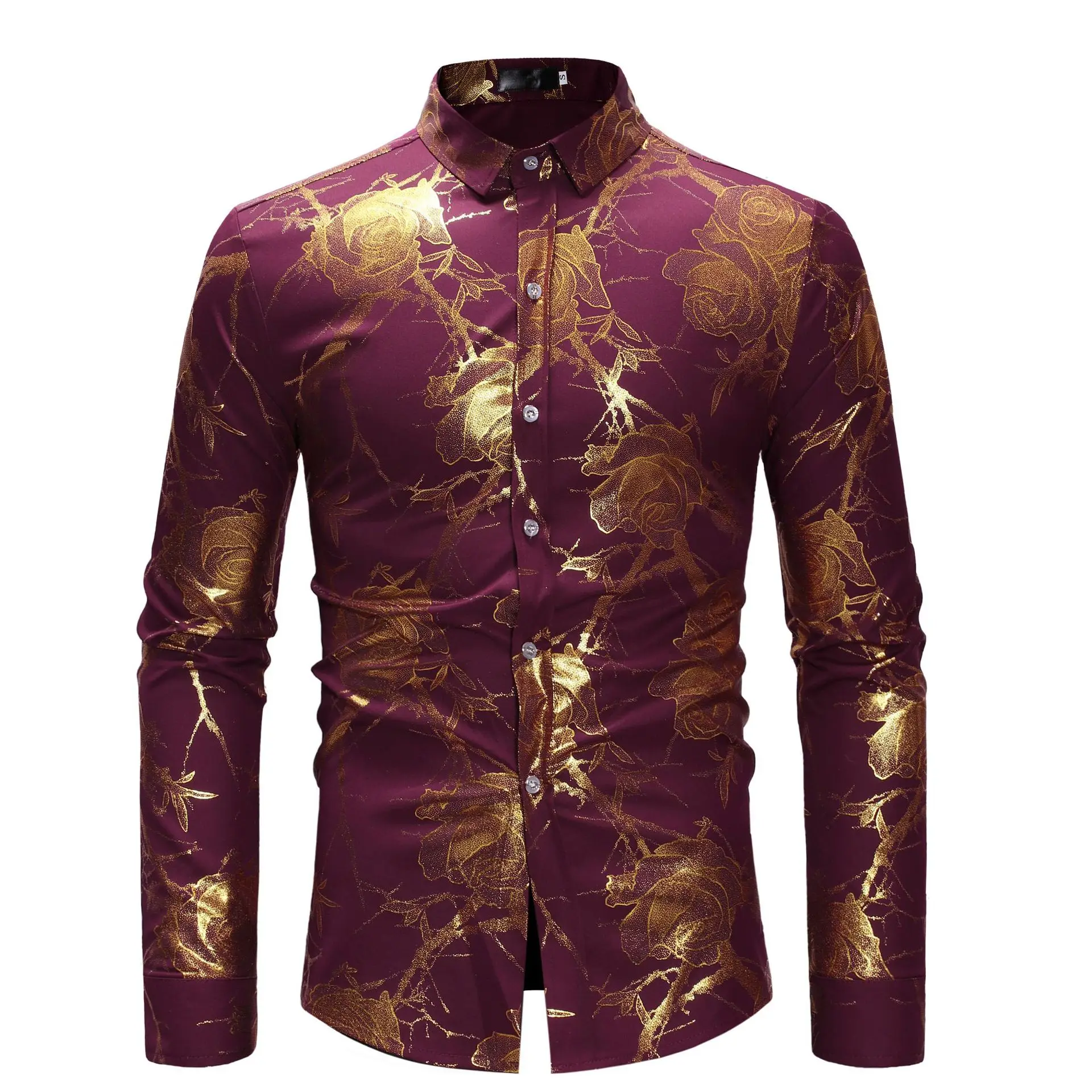 

Модная новая осенне-зимняя рубашка с длинным рукавом для мужчин с цветочным принтом