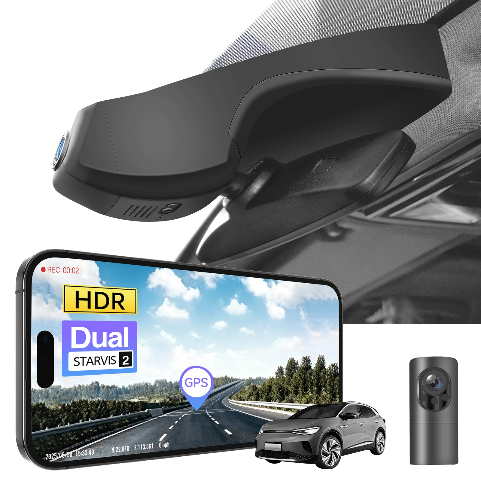 Mangoal STARVIS 2 Sensor 4K HDR Dash Cam For VW ID.4 Dash Car Camera 2021-2025 GPS WiFi & APP 5GHz Plug and Play Recorder ﻿