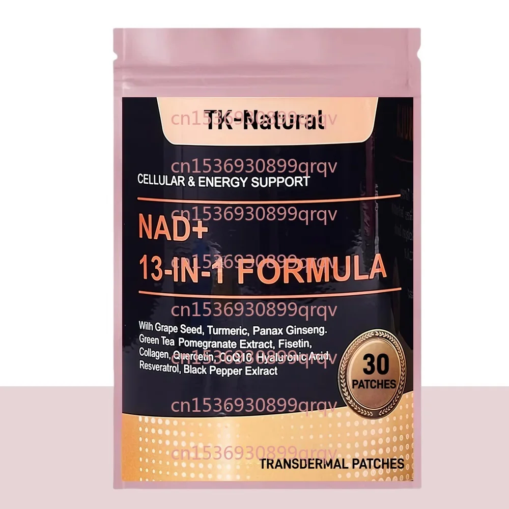30 Patches NAD Transdermal Patches with  Resveratrol, Quercetin & CoQ10 - Anti-Aging for Energy, Focus, Immune & Cellular Health