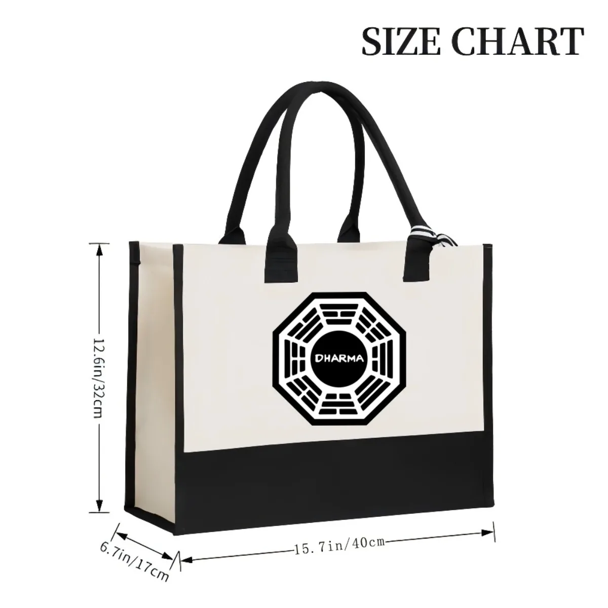 DHARMA (3) 2026 وصول جديد موضة عملية واسعة قابلة لإعادة الاستخدام حمل حقيبة نمط طباعة 2 لهجة الثقيلة حقيبة كتف كبيرة ل #3