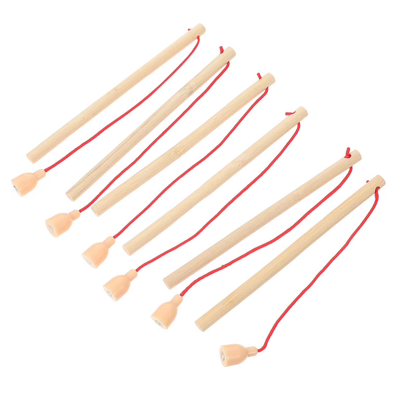 

6pcs Wooden Fishing Rod Toys Smooth Surface Kids Game Educational Toy Lightweight Strong Magnetic Pole