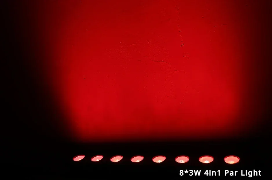 Luz Par de teñido DMX512 8x3W 4 en 1, iluminación de escenario profesional, haz de luz láser activado por sonido para DJ, para espectáculo de música, fiesta de baile