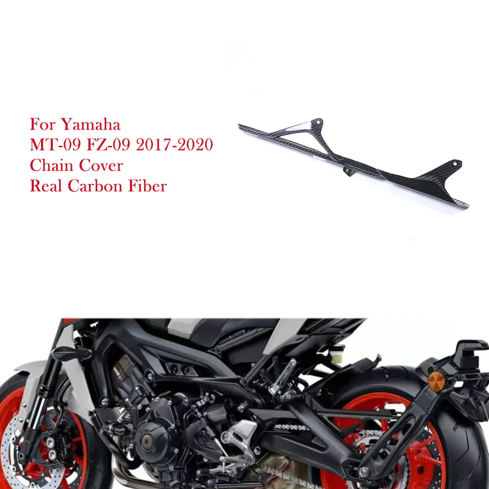 

For YAMAHA MT-09 FZ-09 MT09 FZ09 2017 2018 2019 2020 Real Dry Carbon Fiber Chain Guard Cover Fairing Kits Motorcycle Accessories
