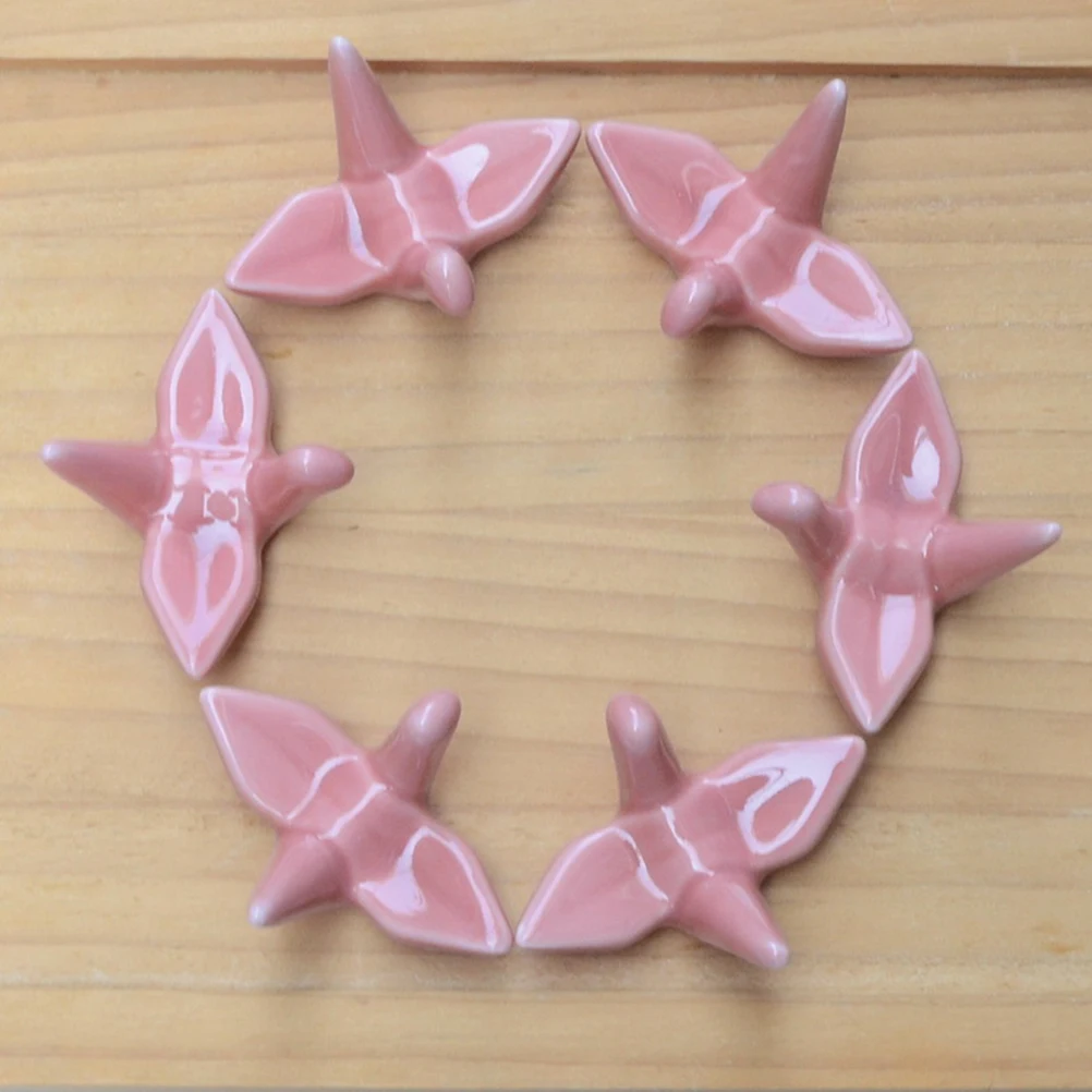 

8Pcs Paper Crane Ceramic Chopsticks Holder Creative Tableware Rack Cutlery Rest Easy Cleaning Dining Decor Accessories