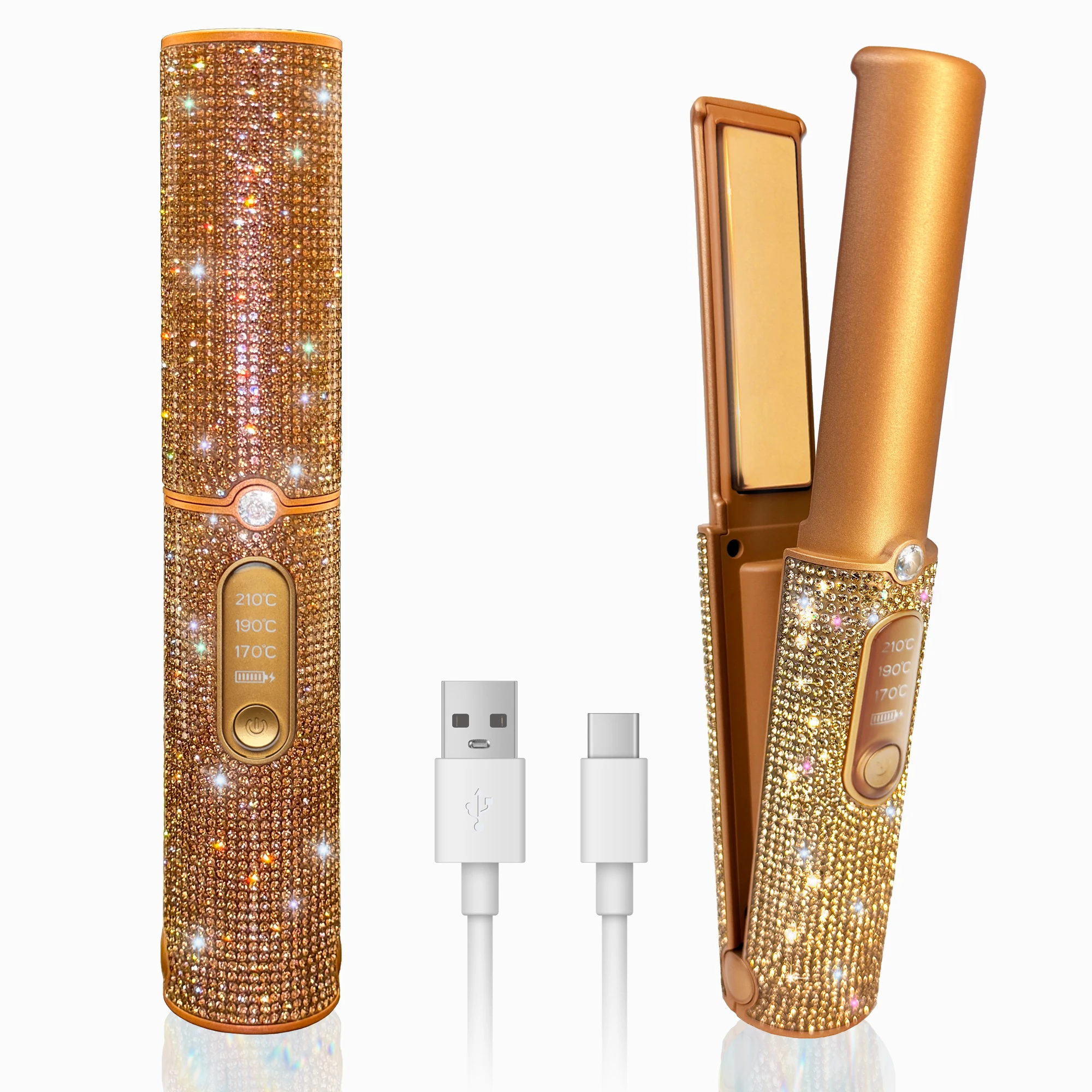 Fer à friser sans fil à paillettes, sûr, rapide, Portable, sans odeur, USB, coiffeur