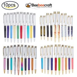 10Pcs Empty Tube Pens Floating DIY Pens Creative Empty Ballpoint Pen for DIY Glitter Epoxy Resin Crystal Ballpoint Pen
