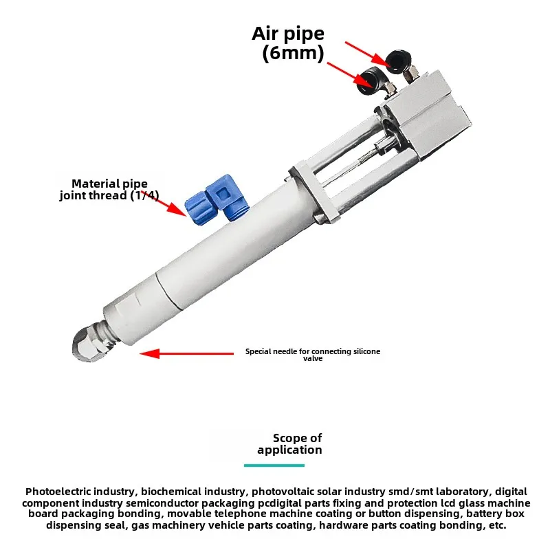 Precision Dispensing Valve DJF-36 Accessory for Glass Glue Grease 26MM Diameter Silicone Valve with Pneumatic Control Structure
