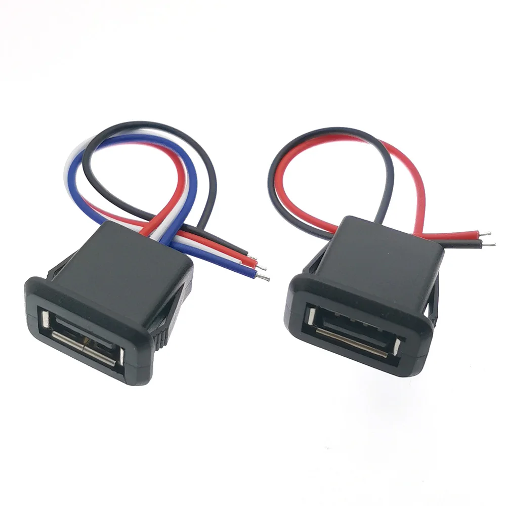 1/2/5 個 2Pin 4Pin USB 2.0 メス電源ジャック 2P 4P USB2.0 充電ポートコネクタデータインターフェイスケーブル USB 充電器ソケット