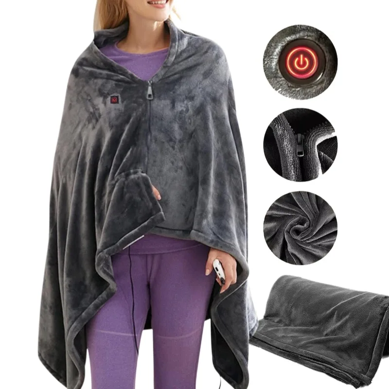 

USB Washable Heated Blanket 3 Levels Temperature Wearable Body Warmer