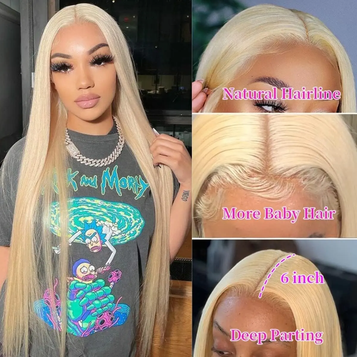 150 Density Blonde 613 13x4 HD Lace Forehead Wig Straight Pre-Bleached Brazilian 18 40 Inch Glueless Human Hair Wig