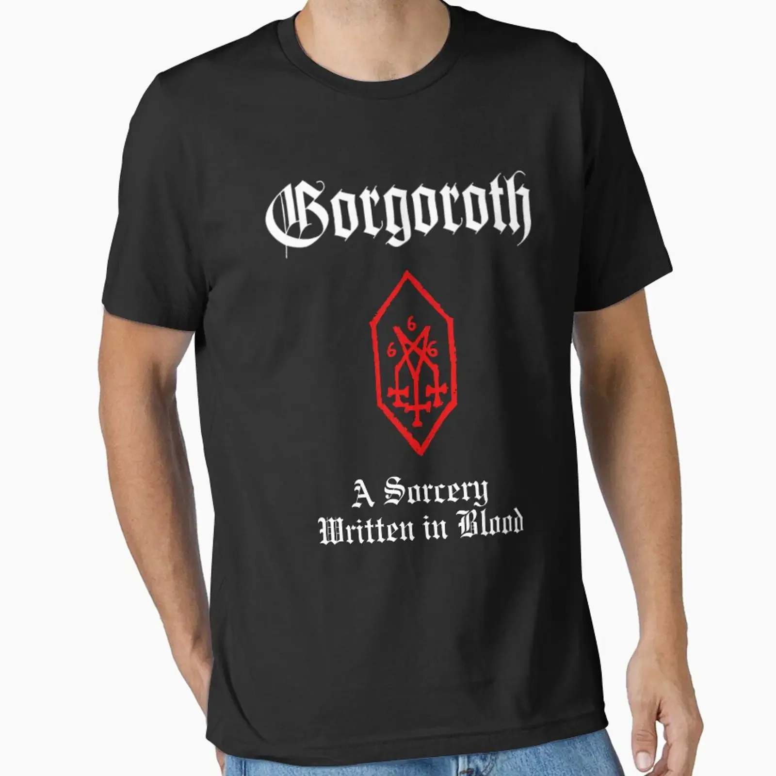 Gorgoroth A Sorcery Written In Blood Norwegian Black Metal Band T Shirt vintage Washed Unisex graphic Versatile homme Slightly