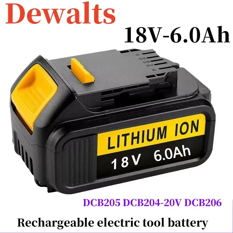 Original screwdriver 18V 6000mAh Dewalt rechargeable power tool battery with LED lithium-ion battery DCB205 DCB204-2 20V DCB206