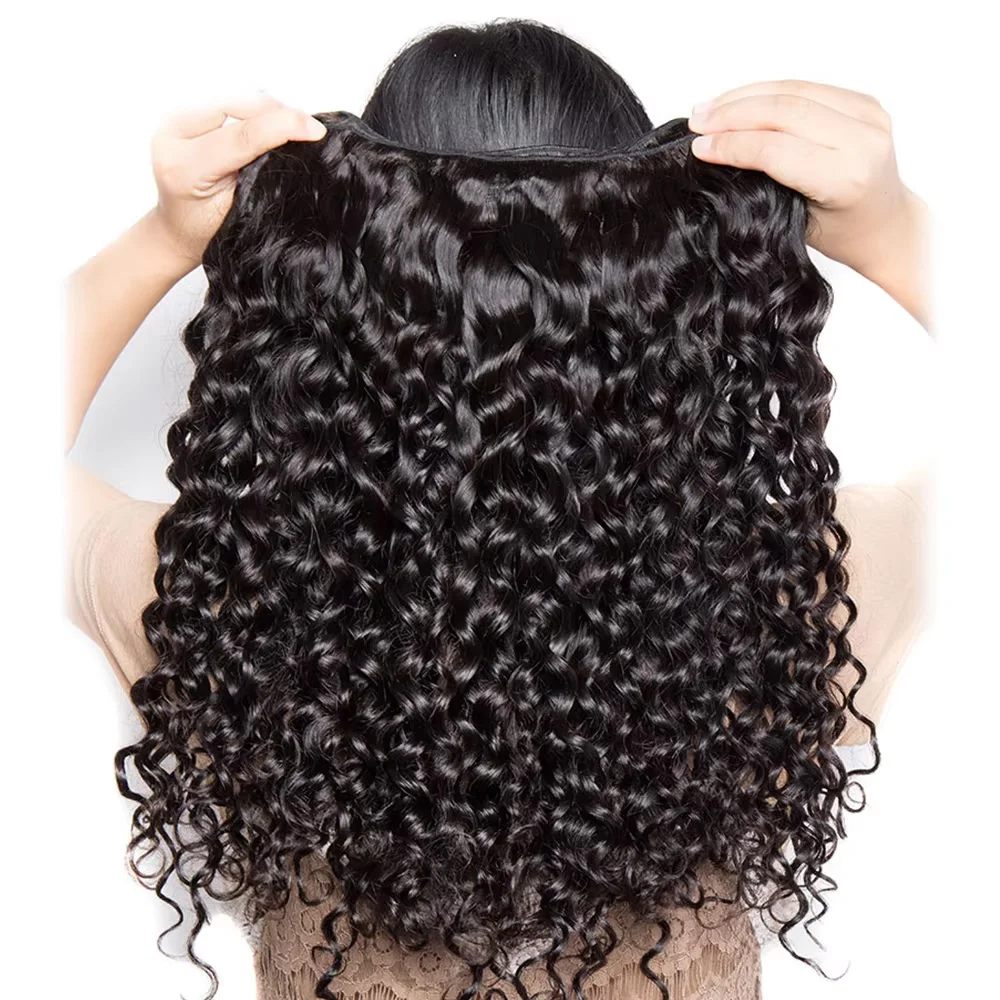 36 38 40 Inches Deep Wave Brazilian Human Hair Bundles Unprocessed Virgin Remy Hair Weave Extensions Natural Black Double Weft Silky Soft Thick Full End Deep Wave Hair Bundles 1 3 4 PCS For Women Salon Daily Use