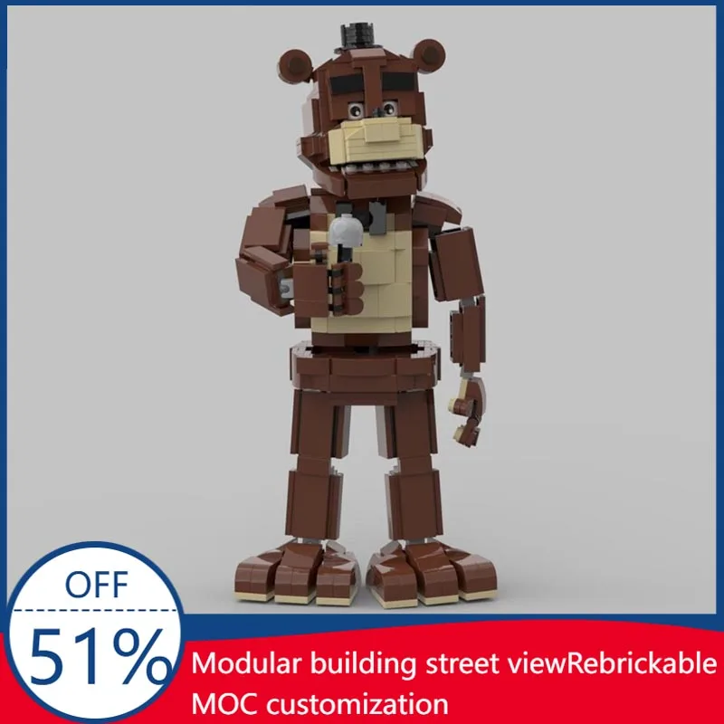 

696 PCS Customize Freddy Fazbear - FNAF MOC Model Custom Blocks DIY Assembly Educational Toy For Game Fans Display Birthday Gift
