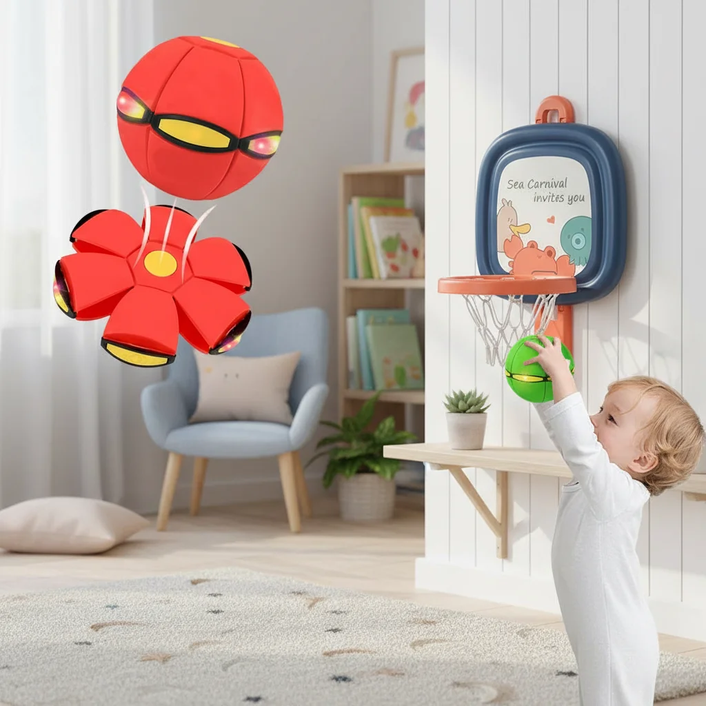 

Волшебный летающий мяч-тарелка: развивающая игрушка для детей, для дома и улицы, антистресс, деформируемый спортивный мяч