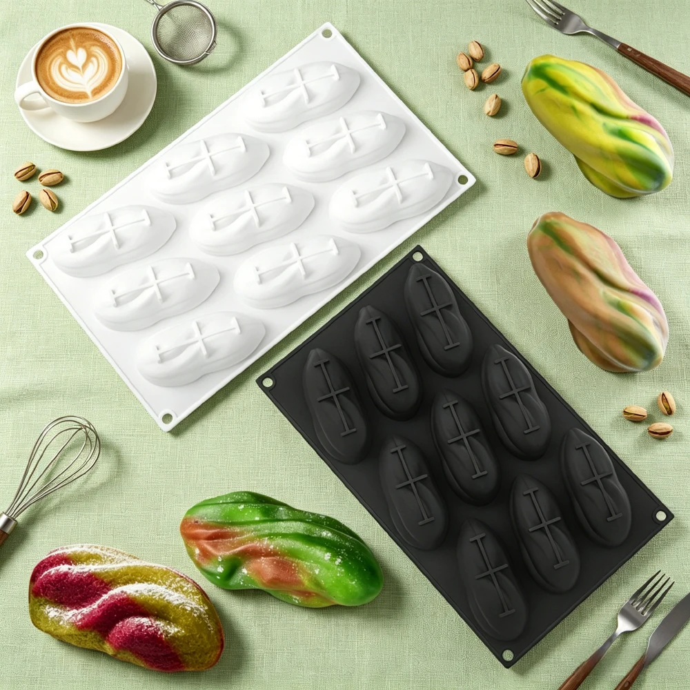 1 or 4 or 9-Cell Pistachios Design Food Grade Silicone Chocolate Mold French Mousse Cake Mould Soap Molds Kitchen Dessert Tools