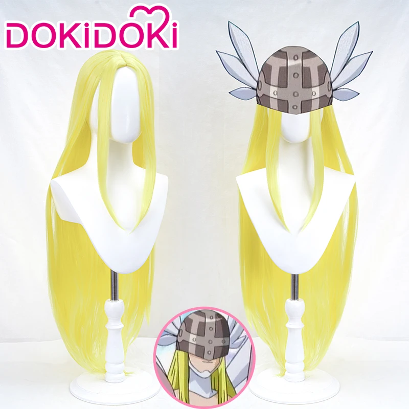 IN STOCK  Angewomon Wig Anime Cosplay DokiDoki Yellow Long Hair Synthetic Hair Yagami Hikari Angewomon Cosplay Wig