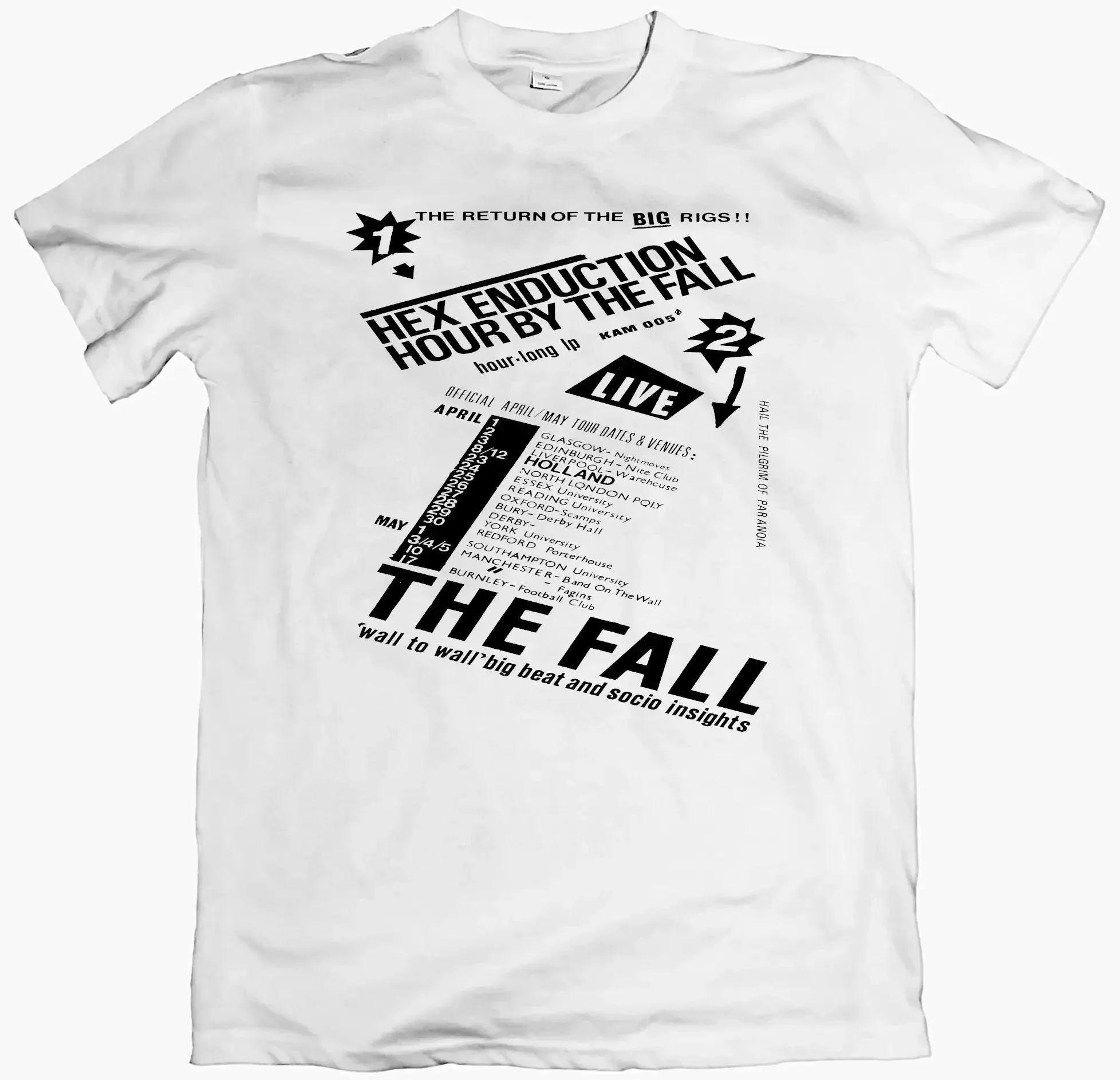The Fall 'Hex Tour' T Shirt Enduction Hour Nations Saving Grace Wire Pil Felt
