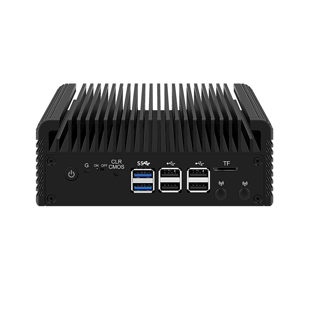 HUNSN Micro Firewall Appliance, Mini-PC, PINSense, Mikrotik, Twin Lake 13. Generation N150 N355, RJ35, OPNsense, VPN, Router PC, HD, DP, 4LAN, 8USB