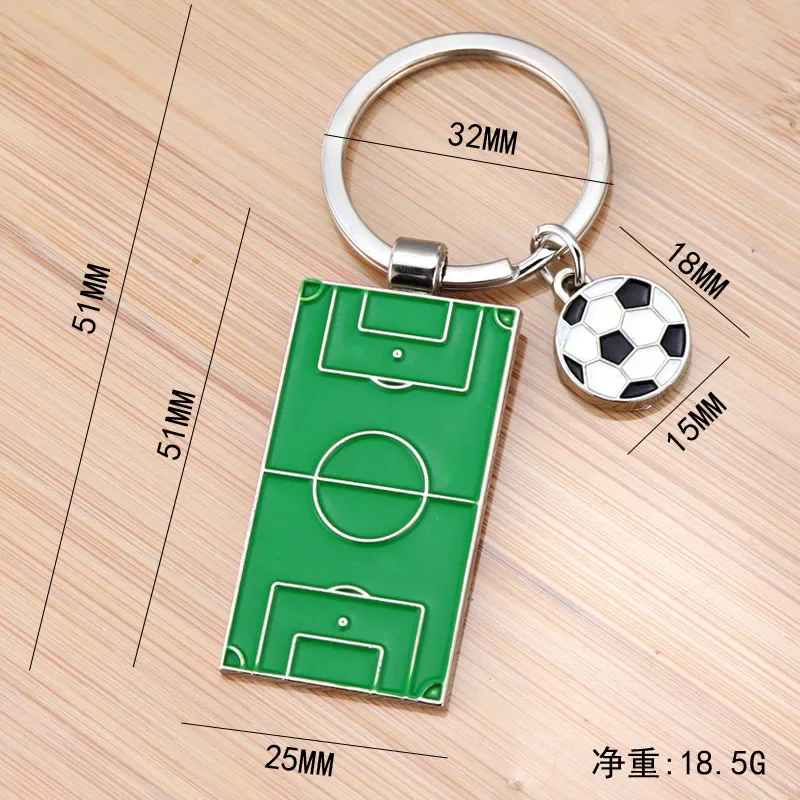 Football ground Key Chain Holder Football Field Soccer Field Keyring Keychains Jewelry Football Fans Club Gift