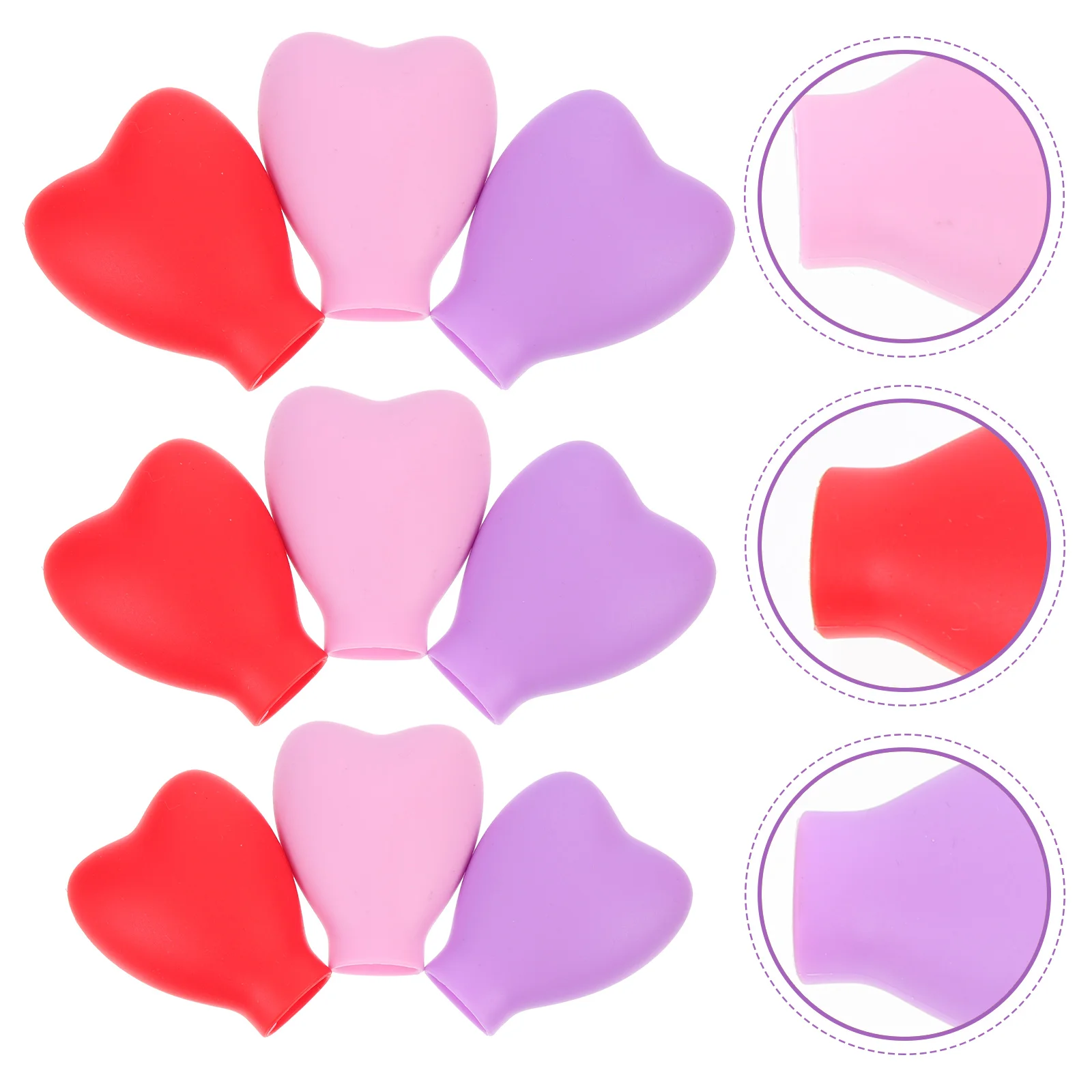 9 szt. Silikonowych osłonek na pędzle do makijażu, ochraniacze na włosie, do podróży i przechowywania, utrzymujące kształt pędzla, zmywalne, wielokrotnego użytku.