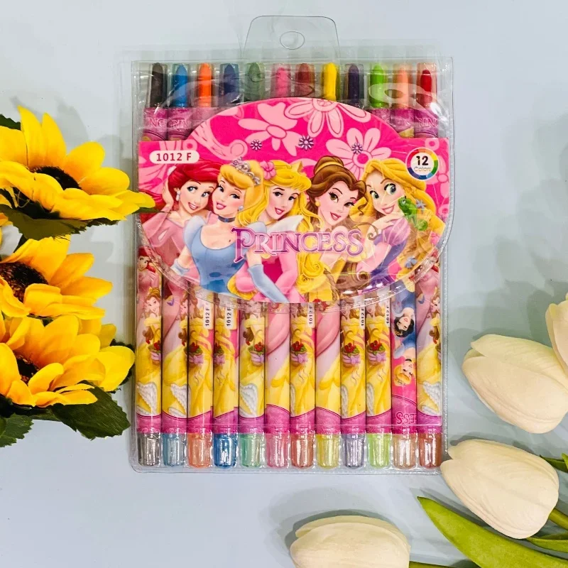 12 لون ديزني فروزن الطباشير الكرتون الأميرة إلسا طالب رسم أقلام القرطاسية المدرسية هدايا أعياد ميلاد للأطفال اللعب أقلام الطباشير #3