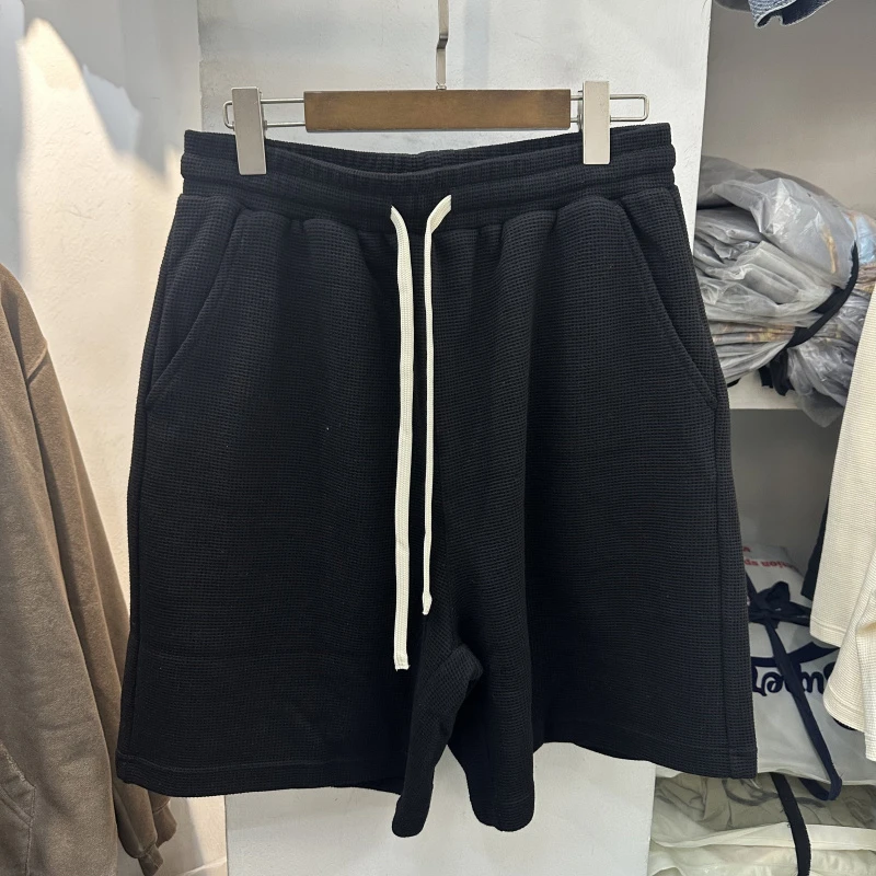 

Повседневные брюки оверсайз с пятью точками, свободный крой, однотонное лето 2026, новый американский модный бренд, прямые хлопковые брюки Fgss...